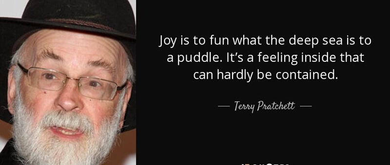 Joy is to fun what the deep sea is to a puddle. It’s a feeling inside that can hardly be contained