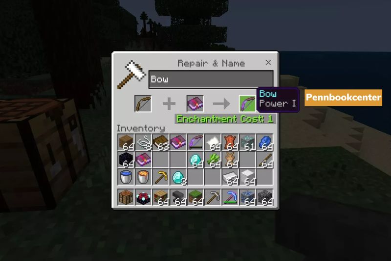 5.Add the enchanted item to your inventory by dragging it there.
