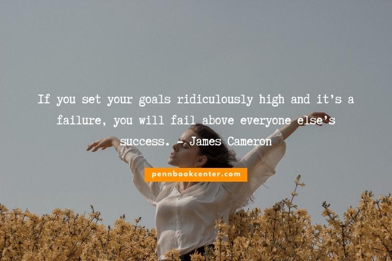 If you set your goals ridiculously high and it’s a failure, you will fail above everyone else’s success. - James Cameron