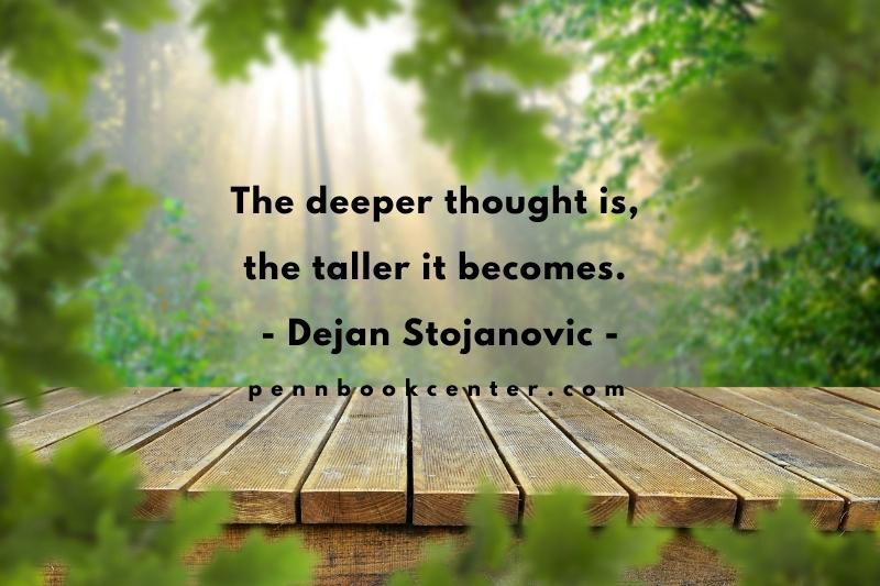 The deeper thought is, the taller it becomes. - Dejan Stojanovic